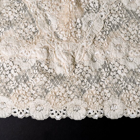 BANANA REPUBLIC Cream Ivory Stretchy Lace Sleeveless Top - Size Medium - Picture 5 of 8